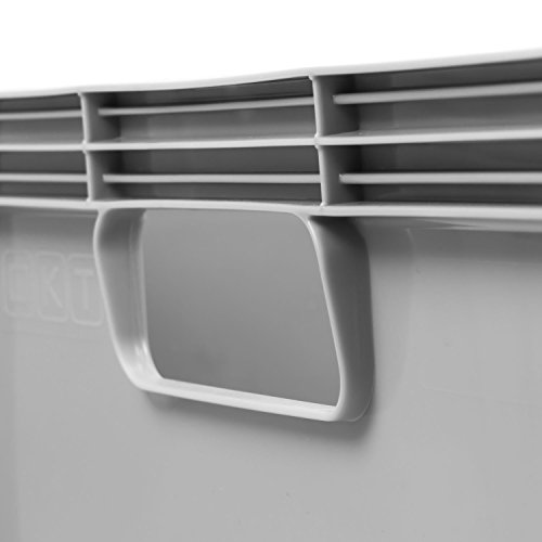 3 x 64 L Lagerkiste Euro Box Stapelbox Transportbox Palettenbox Kiste grau - 4