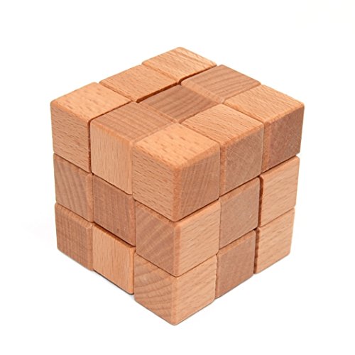 KINGOU 6 Packed Wooden Puzzles IQ Challenge Puzzle Set Brain Teasers Logic Puzzles Interlocked Toys, Adult / Kids