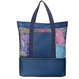 NUNCA PASA DE MODA: La bolsa grande de playa y de hombro con cremallera, es más moderno, más cómodo y más casual.