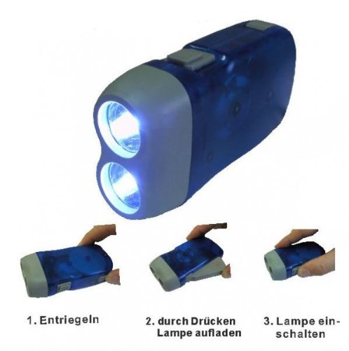 Preisvergleich Produktbild LED Dynamo Handlampe Lampe Leuchte Taschenlampe Campen