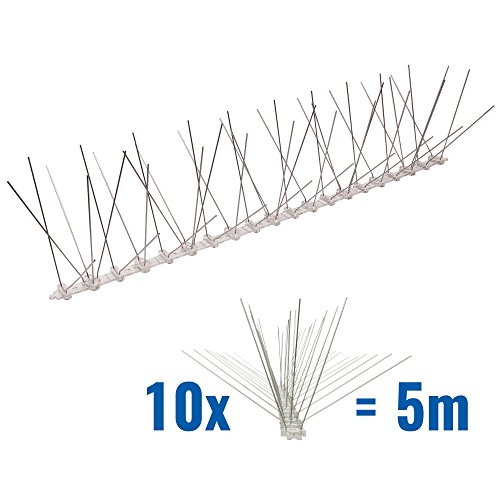 Pestsystems hileras 50 Metros de Púas antipalomas con Base de Policar, Transparent