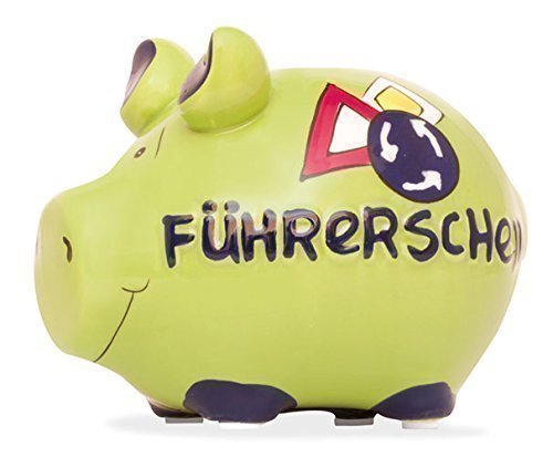 Sparschwein Spardose Sparbüchse Keramik Führerschein Geldgeschenk