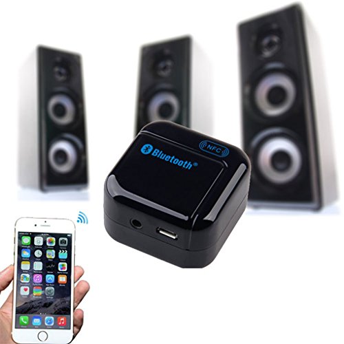 BXT® H-266 Bluetooth Audio Receiver mit 3,5mm Ausgang NFC Funktion Musik Empfänger Adapter für Drahtlose Wiedergabe vom Bluetooth Smartphone PC auf Ihrer Stereoanlage HiFi-Anlage Lautsprecher Docking Station und Autoanlage in Schwarz - 5