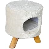 Katzenkratzbaum Katzenhocker Coco, weiß von VOSS.PET Katzenhöhle Kratzbaum super kuschelig
