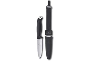 Victorinox Navaja suiza de bolsillo Venture, 5 funciones, Hecha en Suiza, navaja deportiva de hoja fija incl. hoja de 10,5 cm y agujero hexagonal, espiga completa, negro