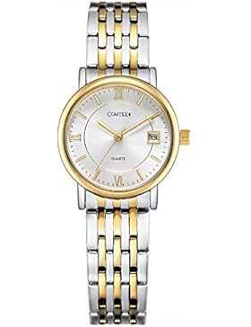 Comtex Damen Quarzuhr mit Gold Fall und Gold Armband
