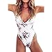 Produktbild Damen Bikini-Set Internet One Piece Badeanzug Floral Monokini Push Up Bikini (L)