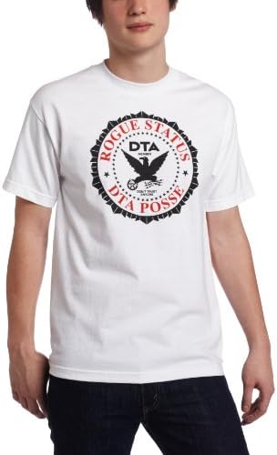 DTA SECURED BY ROGUE STATUS Men's Official Seal T-Shirt, White/Black, Medium