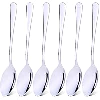 Juego de 6 cucharas de acero inoxidable, cuchara sopera, cuchara de cena, 8