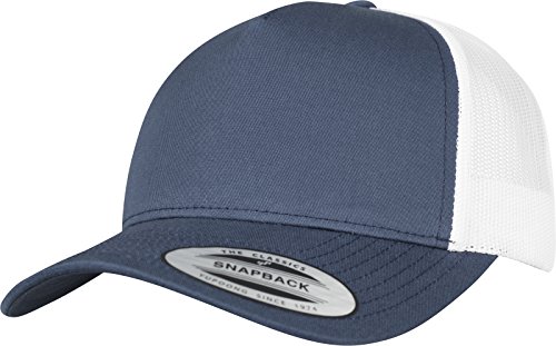 Flexfit (FLEYK) de 5 Panel Retro Trucker de 2 Tone Cap Kape, Unisex, 5-Panel Retro Trucker 2-Tone Cap, nvy/Wht, Talla única