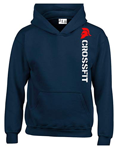 JLB Print Crossfit Spartan Helmet Fan Sport Gym Sweats a Capuche Unisexe Qualite Superieure pour Hommes Femmes et Adolescents - Marine/X Grand