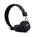 Price comparison product image GranVela A1 Foldable On-Ear Stereo Wired Headphones Lightweight and Comfortable Headsets with 3.5mm Jack Detachable Cables - Black