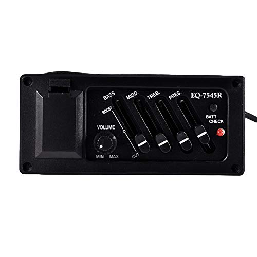 Preisvergleich Produktbild HshDUti 4-Band Pickup EQ 7545R Akustikgitarrenverstärker Equalizer Tuner Zubehör Black