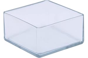 Flyshop Protectores de Suelo para Patas de Silla de 2-3/8" x 2-3/8", 60 x 60 mm para Muebles, Puntas de Patas antiarañazos, Fundas de Patas de PVC, cuadradas, Transparentes, 16 Piezas