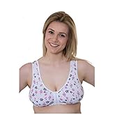Gem Cotton Lycra Non-Wired Front Closure Bra Floral Black White Nude 34B - 48DD