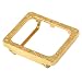 Produktbild Hemobllo Geprägte Muster quadratische Apple Watch Case Metallrahmen Schutzhülle Luxus Cover Shell Stoßstange für Apple Watch-Serie (38mm Gold)