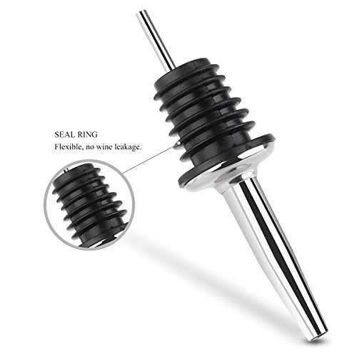 BESTOMZ Edelstahl Flaschenausgießer Weinausgießer Ausgießer Flasche Stopfen aus Edelstahl mit konischer Tülle, 12 Stück - 3