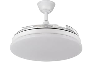 FABRILAMP Ventilador Dc Tridente 59w Blanco 4aspas Desp.108d 6980lm Reg.intensidad Remoto+temporizador+memoria 3000-4000-6000k