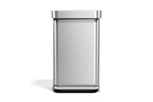 simplehuman CW2080 45L Rectangular Kitchen Pedal Bin with Liner Pocket, Silent Soft Close, Strong Pedal, Dent-Proof Lid, Brushed Stainless Steel with Grey Plastic Lid, W 40.5cm x H 65.5cm x D 33.8cm
