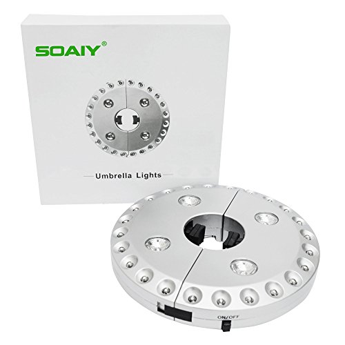 SOAIY® 28 LEDs 3 Modi Sonnenschirm Lampe dimmbar Zelt Licht Camping Beleuchtung 4 AA Batteriebetrieben Nachtlicht Garten Outdoor - 7