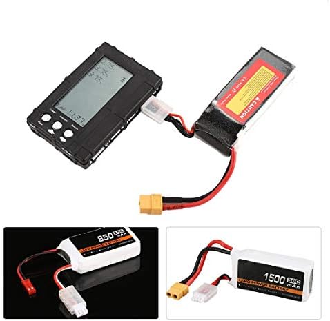 fghdfdhfdgjhh 3 in 1 Battery Balancer LiPo/LiFe 2-6s Balancing Discharger Voltage Meter Tester LCD Screen Register JST Connector for RC Model
