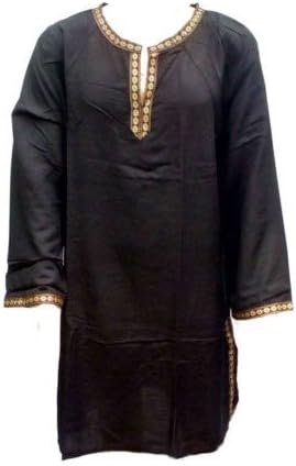 HB emporium LARP Cotton Tunic Cosplay Reenactment Medieval Fancy Dress (Black)
