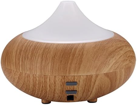 Aroma Diffuser Wood Grain Ultrasonic Cool Mist Humidifier Essential Oil Diffuser with 7 Color LED Lights