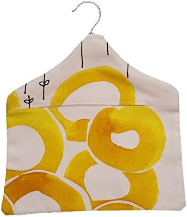Handmade Peg Bag with Wooden Hanger in a Contemporary Sun burst Flower floral design