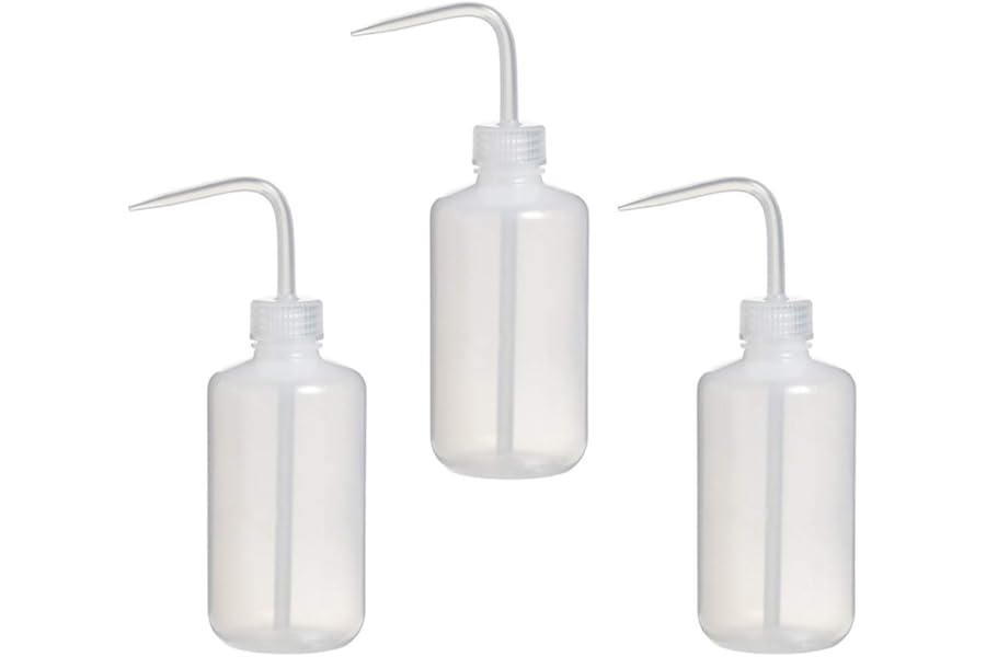 Bottle,Squeeze Bottle,3 Pack 250ml Safety Wash Bottle with Narrow Mouth,Plastic Economy Natural Squeeze Condiment Water Bottle Caps for Plant