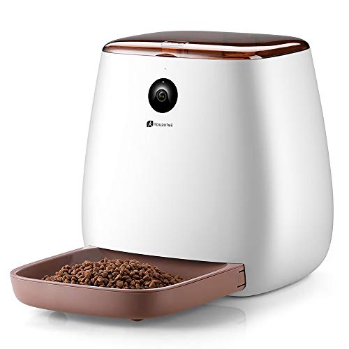 Houzetek 3.3L Distributeur Croquettes Chat et Chien Automatique pour APP programmable,WiFi Caméra HD 1080p Distributeur Croquettes pour Animal de Compagnie Vision Nocturne