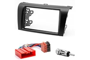 Carav 11-081-15-6 Mascherina per autoradio 2-DIN in Dash + cavo ISO e adattatore antenna, per Mazda (3) 2004-2008; Axela 2006-2008