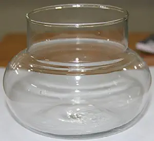 Natures Buggy Glass Flower Pot, 6-inch,1.5L (White)