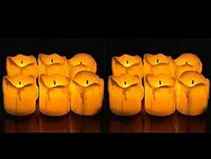 SATYAM KRAFT Acrylic LED Tea Light Melting Candle, Pack of 12