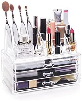 Choice Fun Clear Acrylic Makeup Organizer 3 Drawers Cosmetic Display Jewelry Storage