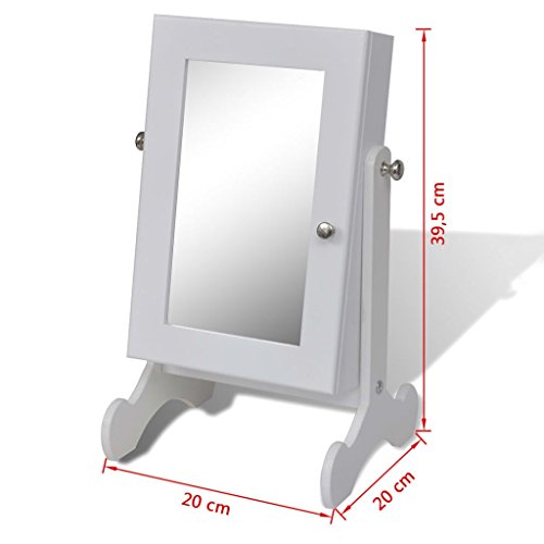 vidaXL Schmuckschrank Standschrank Holzschrank Box Organizer mit Spiegel - 7