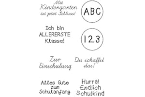 ‎SESCHA Stempel Clear von EFCO, Einschulung 1, A7 / 74 x 105 mm, 8 - teilig, transparent