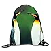 Produktbild Green Leaf Pattern Drawstring Backpack Travel Rucksack Shoulder Bags Fashion Gym Bag
