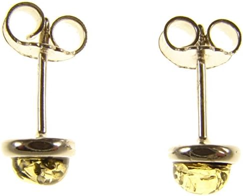 SA EarringsBaltic amber and sterling silver 925 green stud earrings