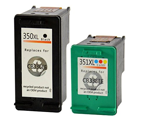 2 Druckerpatronen kompatibel für HP 350XL + 351XL black color - 2