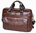 Produktbild POLO VIDENG Original Leder 14 Zoll Laptop Tasche mit Riemen,Geschäft Schultertasche Griff Tasche Tablette Aktentasche zum Computer/Notizbuch/Tablette unter 15 Zoll (VCP-Kaffee Brown)