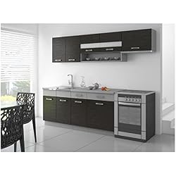SAPHIR Cuisine complete 2m40 - Noir et gris mat