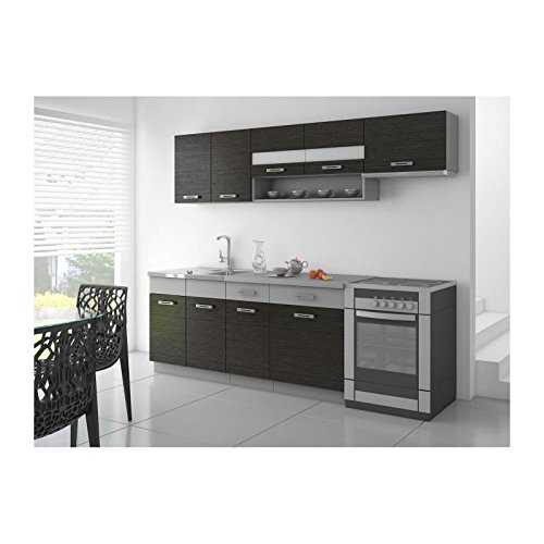 SAPHIR Cuisine complete 2m40 - Noir et gris mat