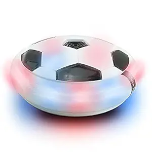 KRIDEZ Magic Air Soccer Hover Football Toy Play Game for Kids (Hover Football) Ball Toddlers with Flashing Colored LED Lights Smooth Surfaces New Indoor, Battery Operated Hovering Disk Girls & Boys