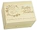 Produktbild Holzkiste mit Gravur - Personalisiert mit  NAME | WIDMUNG  - Naturfarbe Größe XL - Blumenzauber Motiv - Geschenkkiste für Werdende Mütter - LAUBLUST®
