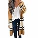 Produktbild Sannysis Damen Herbst Winter Cardigan Lange Ärmel Lose Freizeit Striped Sweater Cardigan Mantel (Khaki)