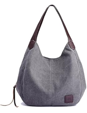 Canvas Shopping Bag Damen Handtasche Einkaufstasche mit Große Kapazität