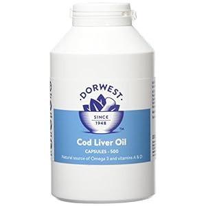 Dorwest Herbs Cod Liver Oil Capsules for Dogs and Cats 200 Capsules