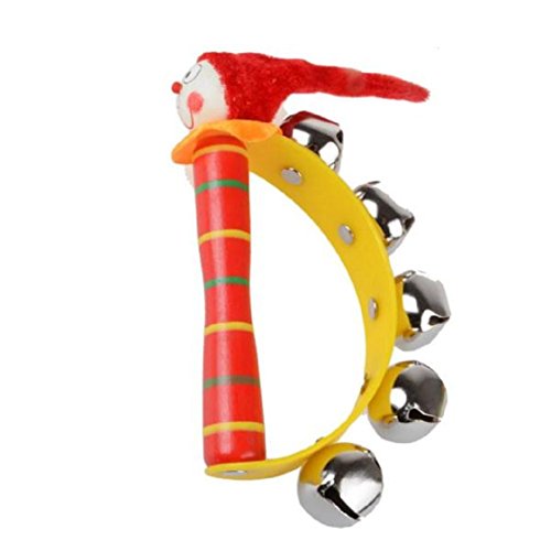 Vovotrade Baby-Regenbogen Musikinstrument -Spielzeug aus Holz Klingel-Ring Handbell Rattle - 4