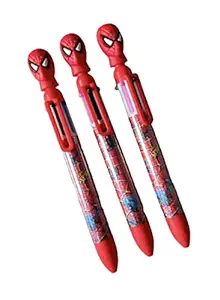 GoMerryKids 3 Pcs Cute 10in1 Super Hero Avengers Gel Pen Set Return Gift for Boys Kids