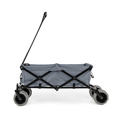 Waldbeck Greyjoy Bollerwagen Handwagen (68 kg Ladung, Transporttasche, faltbar, breite Räder, Kühltasche, witterungsbeständig) gra - 5